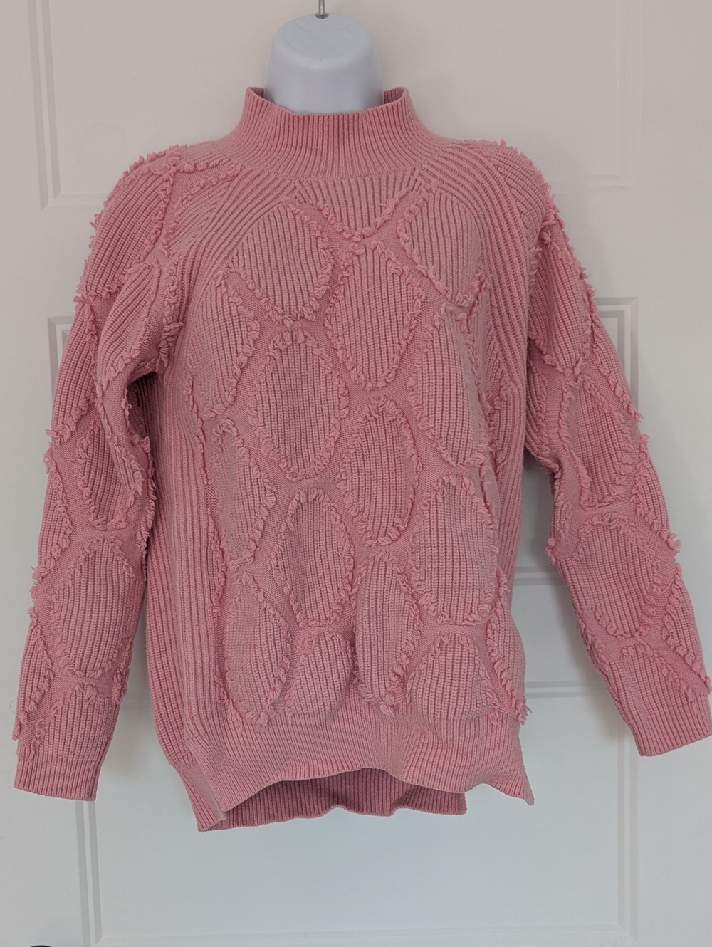 Coco Y Club Pink Textured Knit Sweater Size S Barbiecore Cozy Top